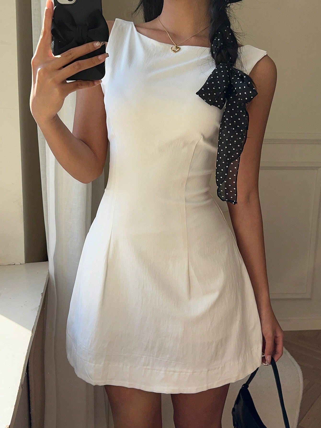 Women Summer Solid Zipper Front Casual Versatile Jumper Dress White Dresses,Summer Dresses For Women,Tea Party Dress,White Graduation Dress,Business Casual Woman