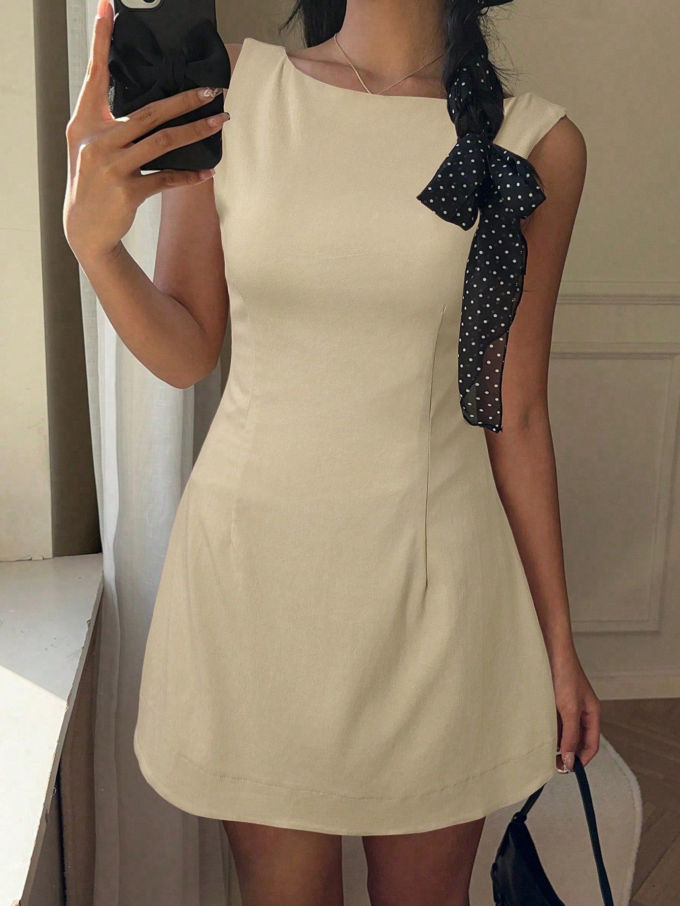Women Summer Solid Zipper Front Casual Versatile Jumper Dress White Dresses,Summer Dresses For Women,Tea Party Dress,White Graduation Dress,Business Casual Woman