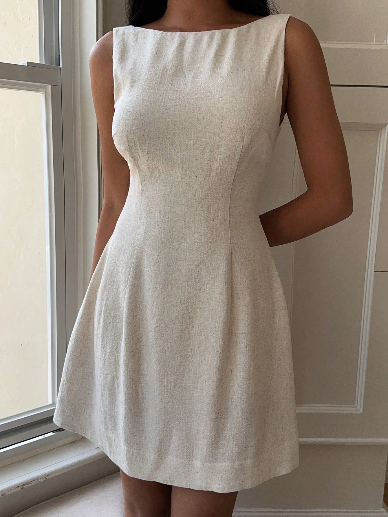 Women Summer Solid Zipper Front Casual Versatile Jumper Dress White Dresses,Summer Dresses For Women,Tea Party Dress,White Graduation Dress,Business Casual Woman