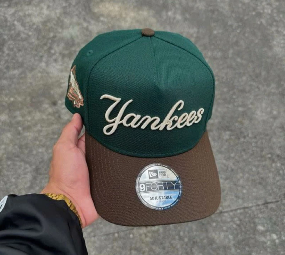 Unisex Denim Baseball Cap L/A N/Y Color Block β European Style Adjustable Hat M222