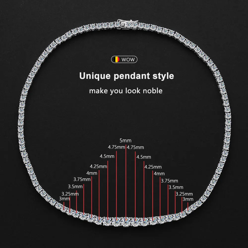 Moissanite Necklace for Woman Wedding Jewely with Certificate 925