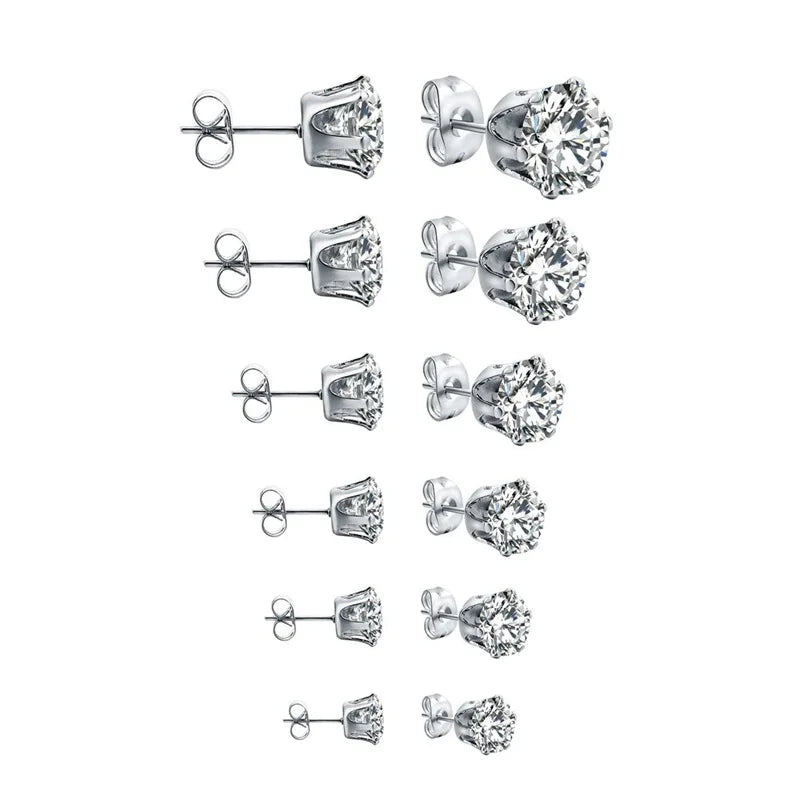 Earrings For Women CZ Zircon Ear Piercing Surgical Steel Ear Jewelry for Men Boys Women Girls