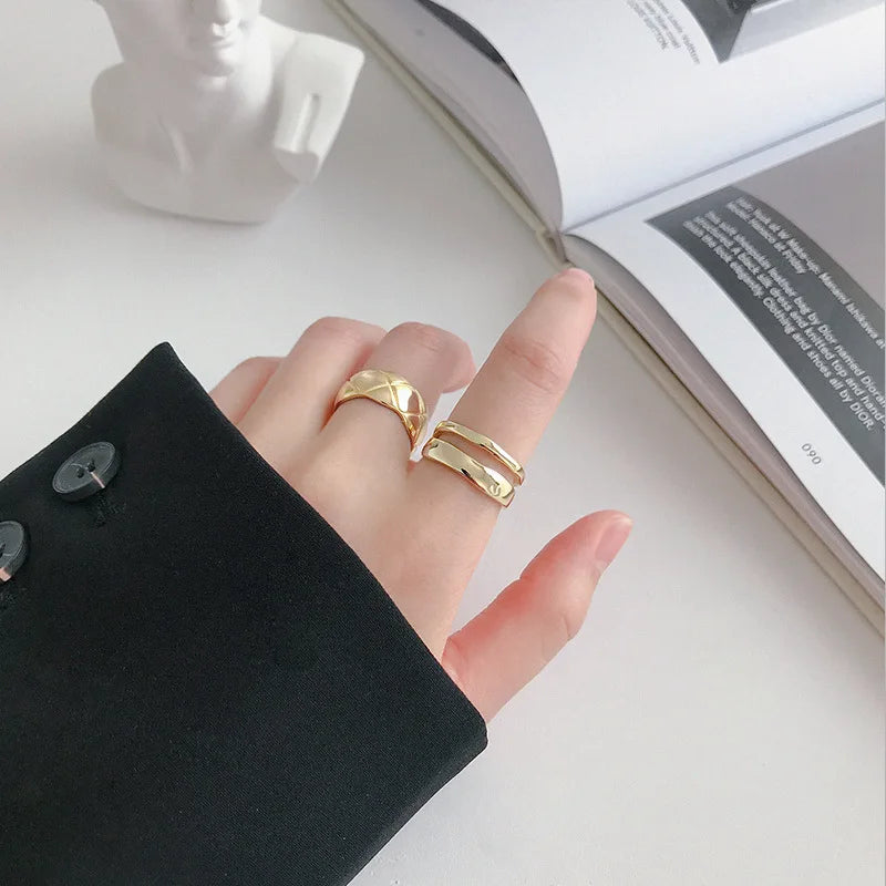 Two Circle Rings for Women Couple