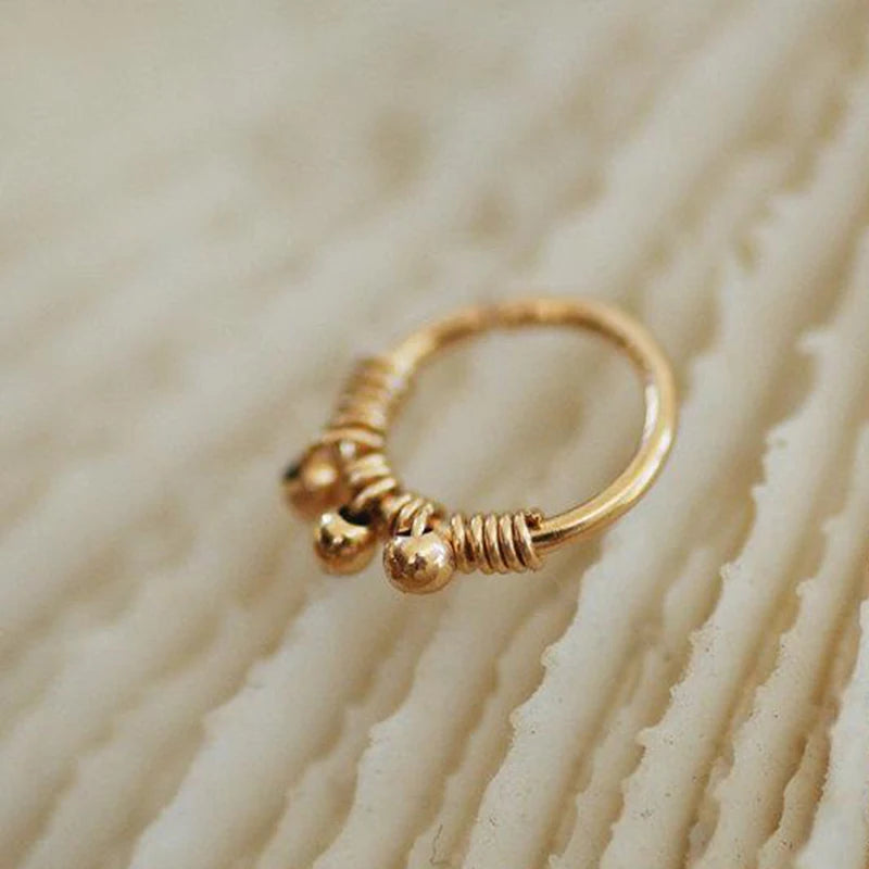 Gold Real Piercing Nose Ring Handmade