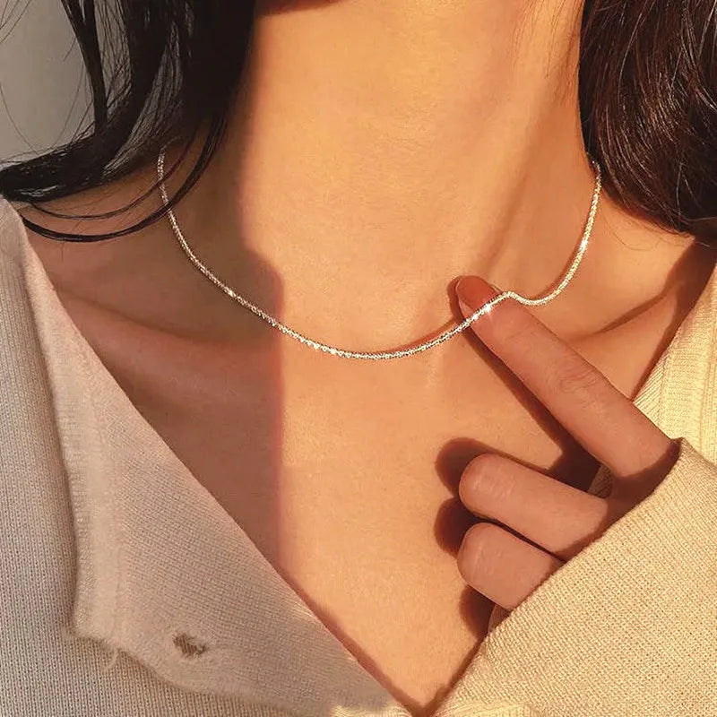 Necklace on Neck Gold Color Chain Women's Jewelry Layered