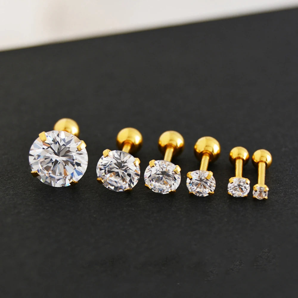 Earrings For Women CZ Zircon Ear Piercing Surgical Steel Ear Jewelry for Men Boys Women Girls
