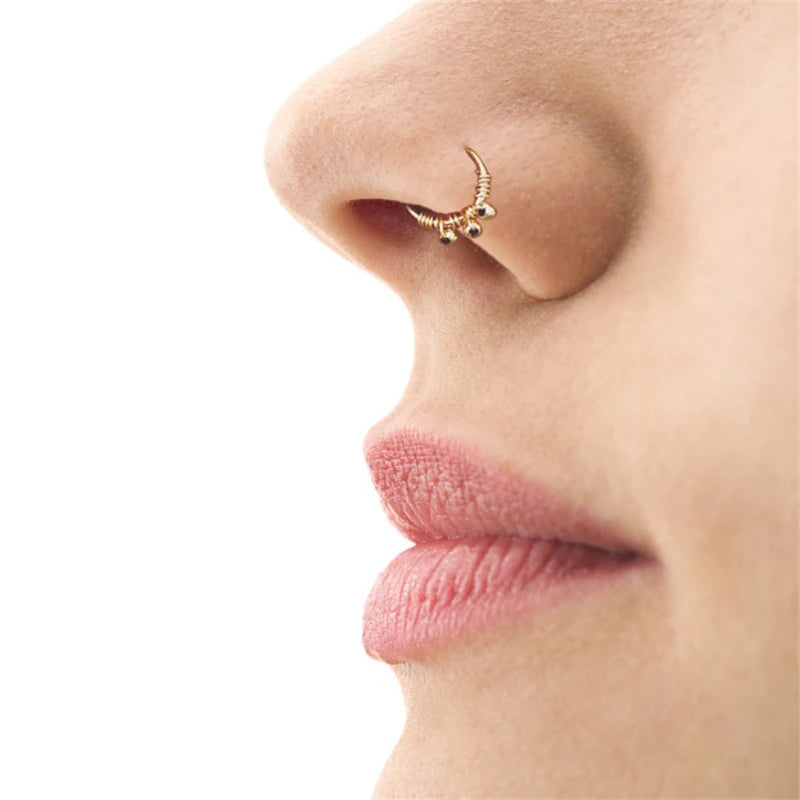 Gold Real Piercing Nose Ring Handmade