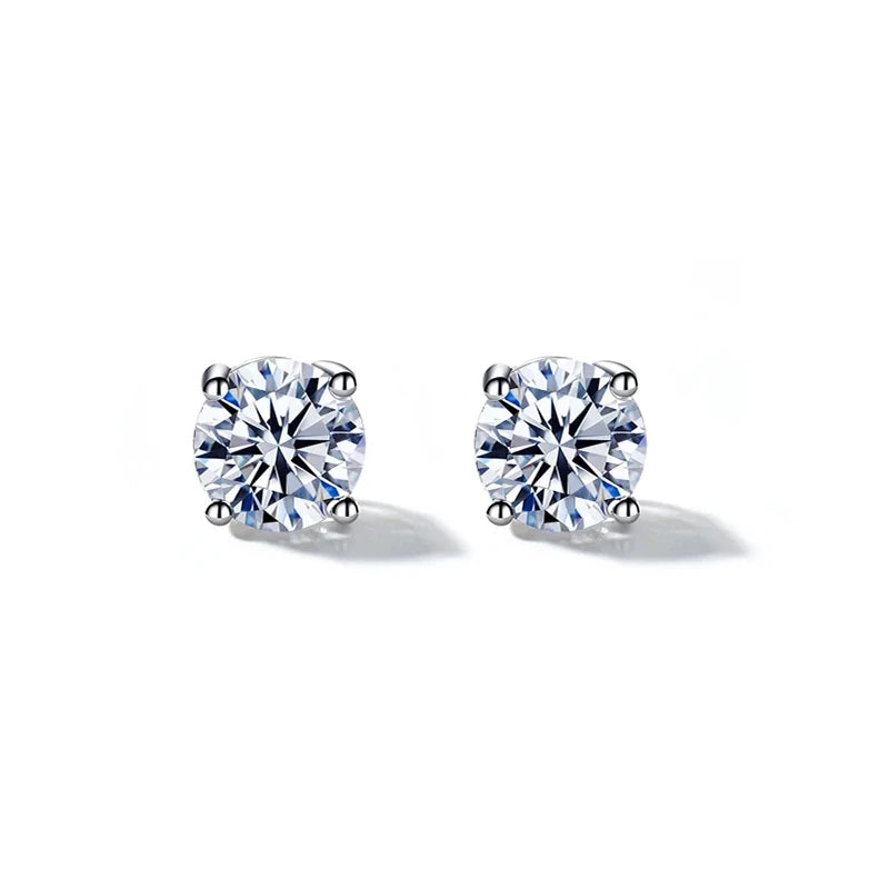 Diamond Studs Earrings for Women S925 Silver Platinum