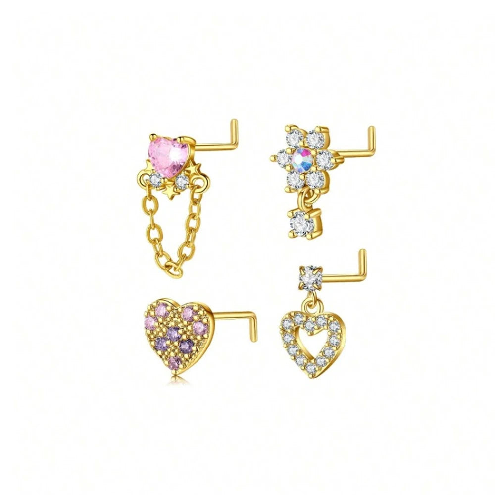4pcs 20G Stainless Steel Jewelry For Women And Girls