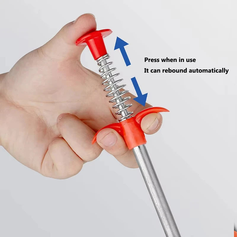 60cm Spring Drain Cleaning Tool, Pipe Dredger, Drain Snake, Clog Remover for Household Use