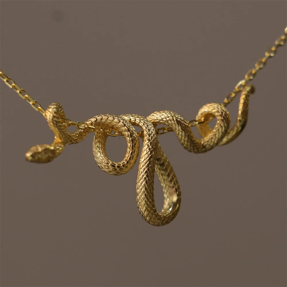 Pendant Necklace Winding Silver Color Unique