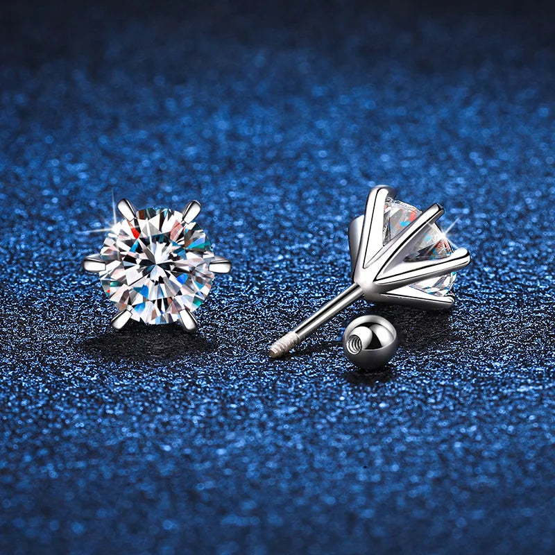 Moissanite Earrings Diamond For Women Wedding Fine Jewelry