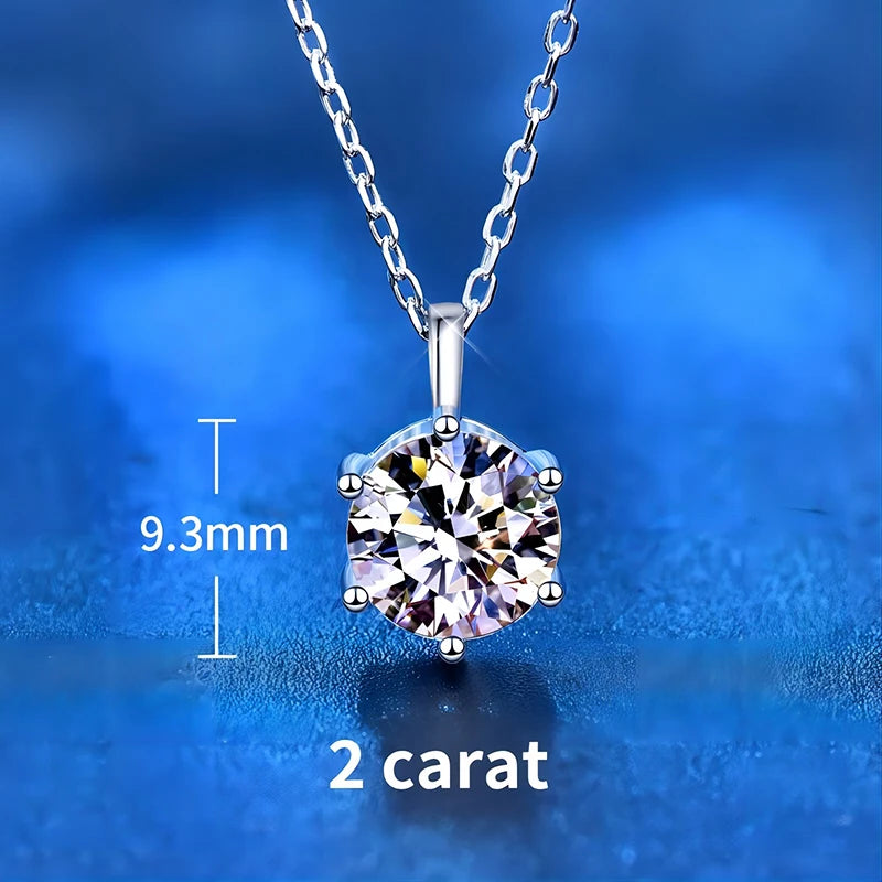 Moissanite Necklace 925 Soild Sterling Jewelry for Woman