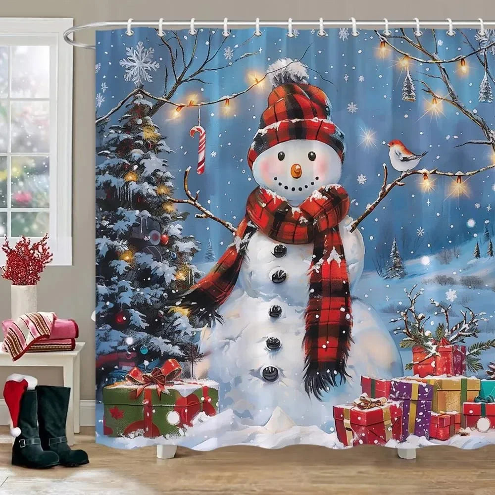 Christmas Tree Gifts Red Bird Winter Snow