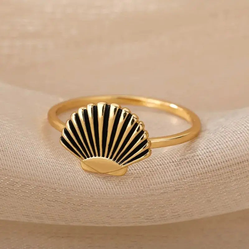 Rings for Women Stainless Steel Seashell