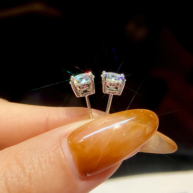 Diamond Studs Earrings for Women S925 Silver Platinum