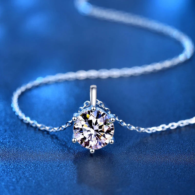Moissanite Necklace 925 Soild Sterling Jewelry for Woman
