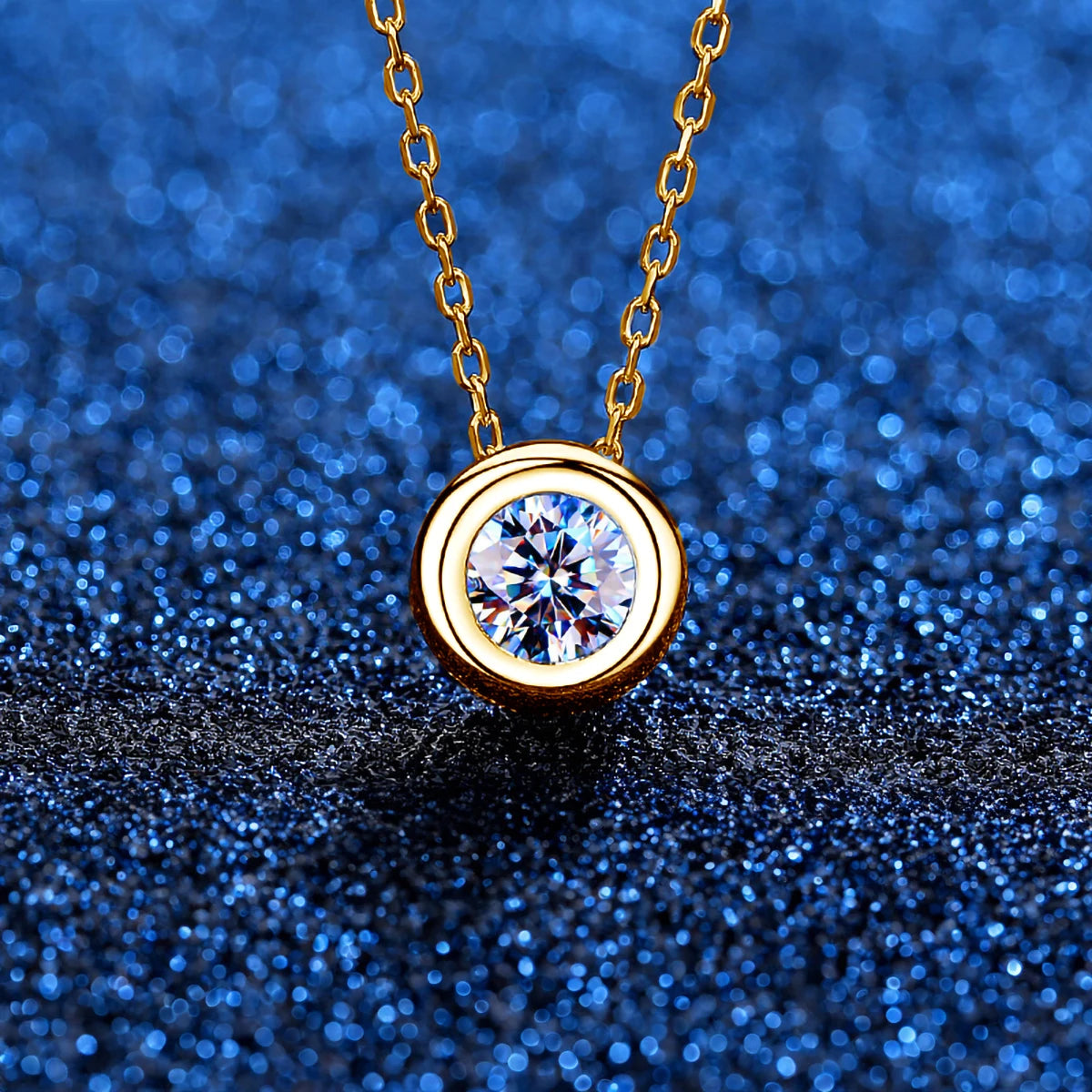Moissanite Diamond Necklace Fine Jewelry For Woman Real 18K Gold
