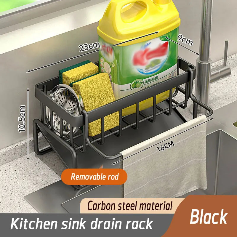 Stainless Steel Kitchen Sponge Holder for Sink, Soap Tray, Bathroom Organizer Shelf, Towel Rack Storage Accessories