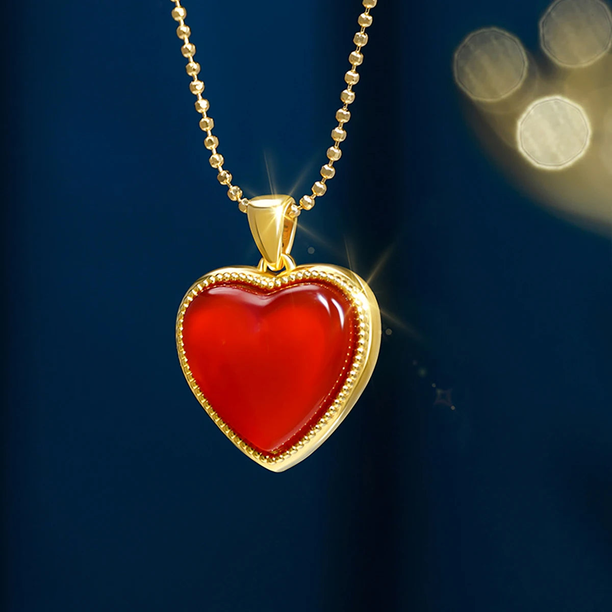 Gold 18k 100% Real Necklace For Women Heart