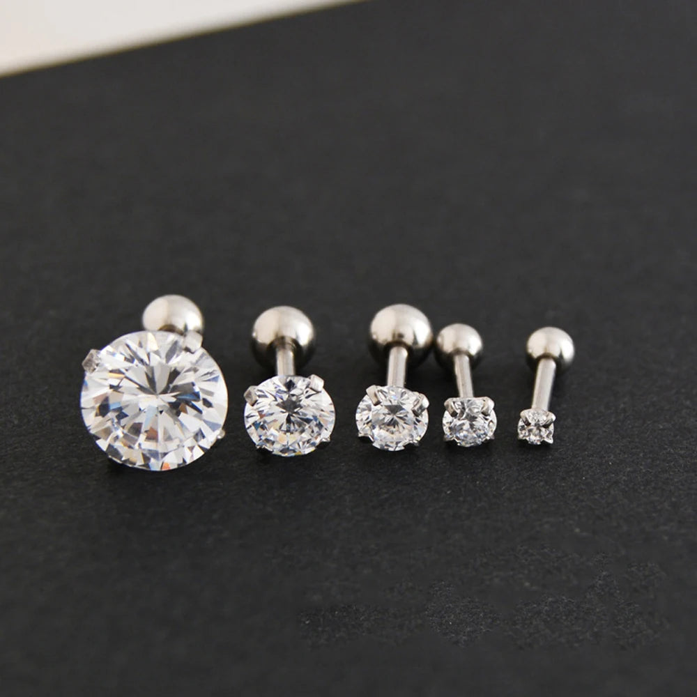 Earrings For Women CZ Zircon Ear Piercing Surgical Steel Ear Jewelry for Men Boys Women Girls