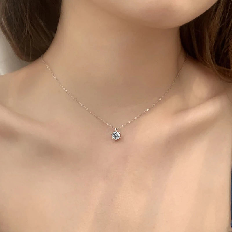 Moissanite Necklace 925 Soild Sterling Jewelry for Woman