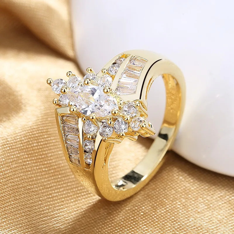Fashion Couple Rings Women Marquise