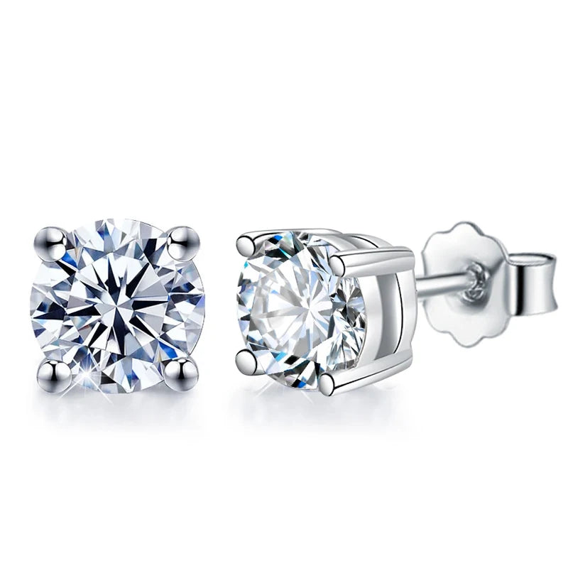 Diamond Studs Earrings for Women S925 Silver Platinum
