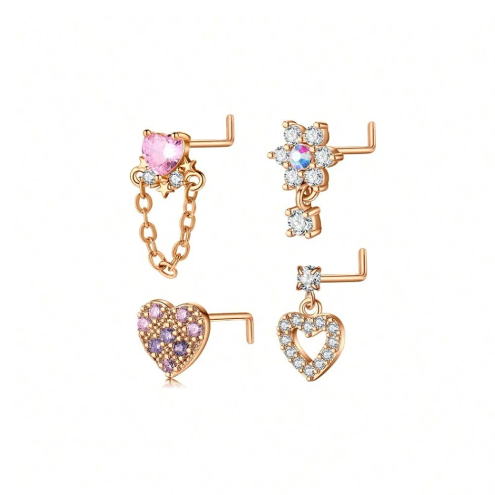 4pcs 20G Stainless Steel Jewelry For Women And Girls