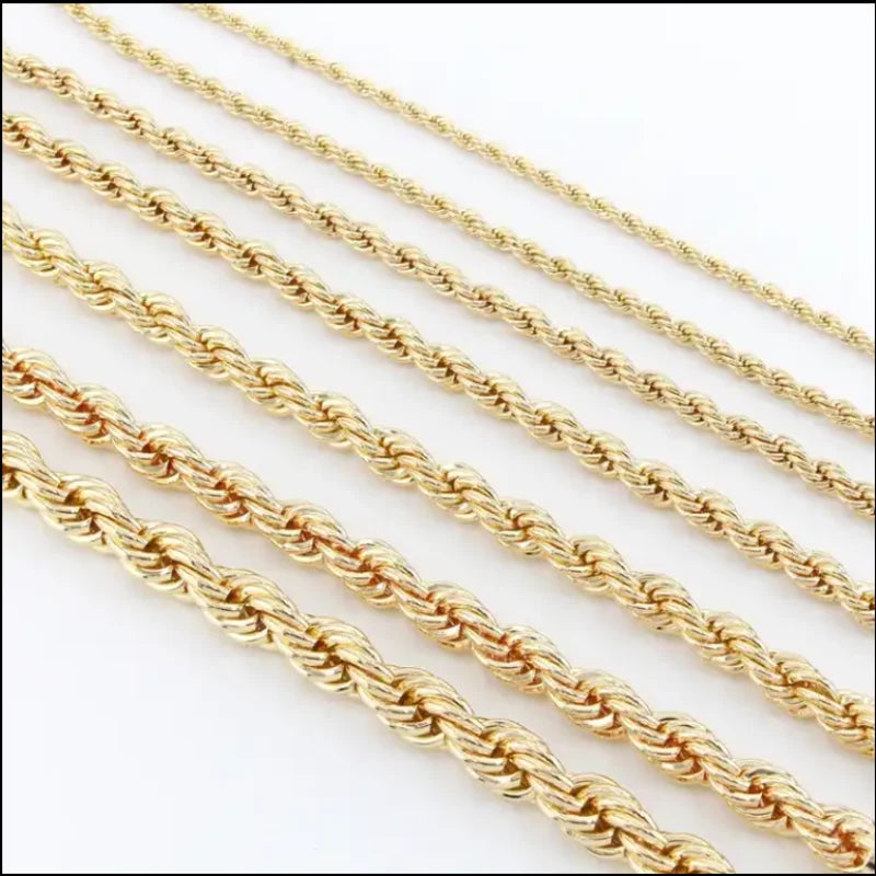 18K Gold Plated Twist Rope Link Necklace