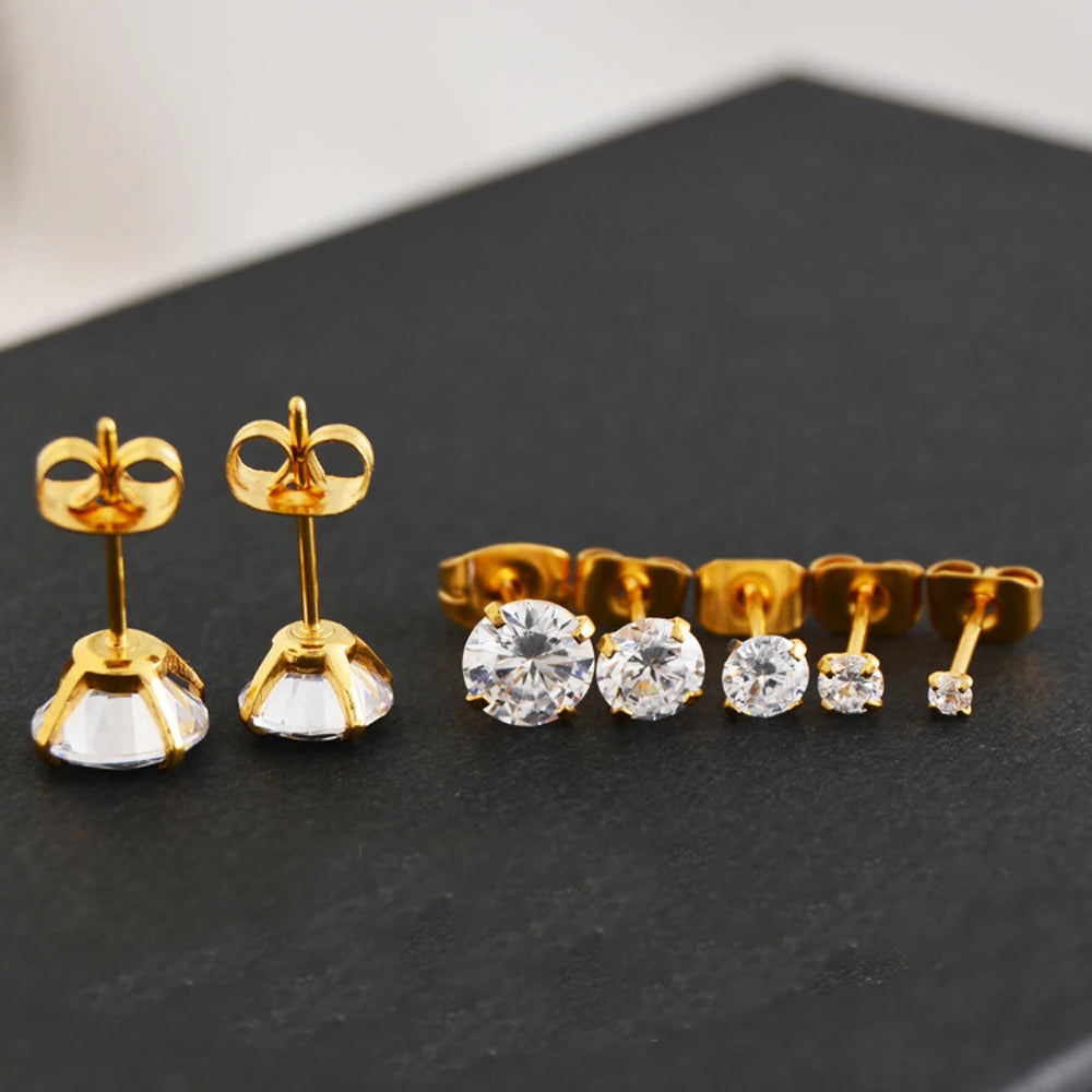 Earrings For Women CZ Zircon Ear Piercing Surgical Steel Ear Jewelry for Men Boys Women Girls