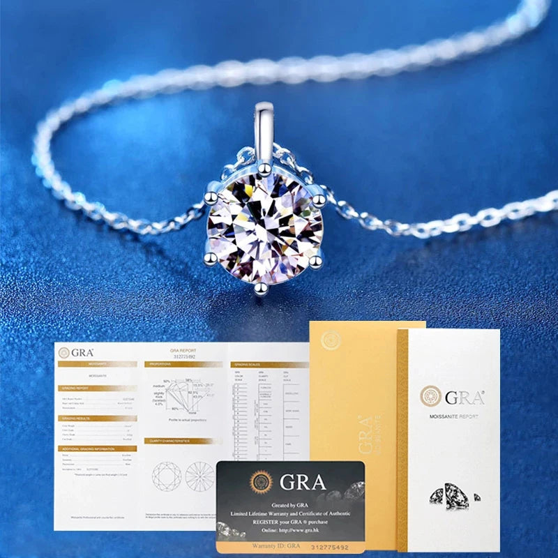 Moissanite Necklace 925 Soild Sterling Jewelry for Woman