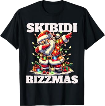 Rizz Christmas Santa Funny Xmas Gen Alpha Skibidi Rizzmas T-Shirt