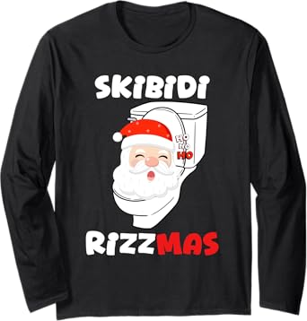 Rizz Christmas Santa Funny Xmas Gen Alpha Skibidi Rizzmas T-Shirt