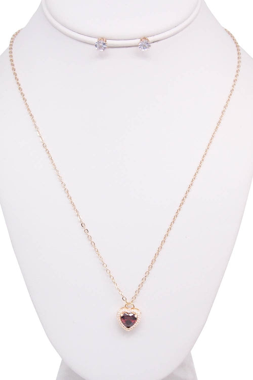 HEART SHAPED NECKLACE SET