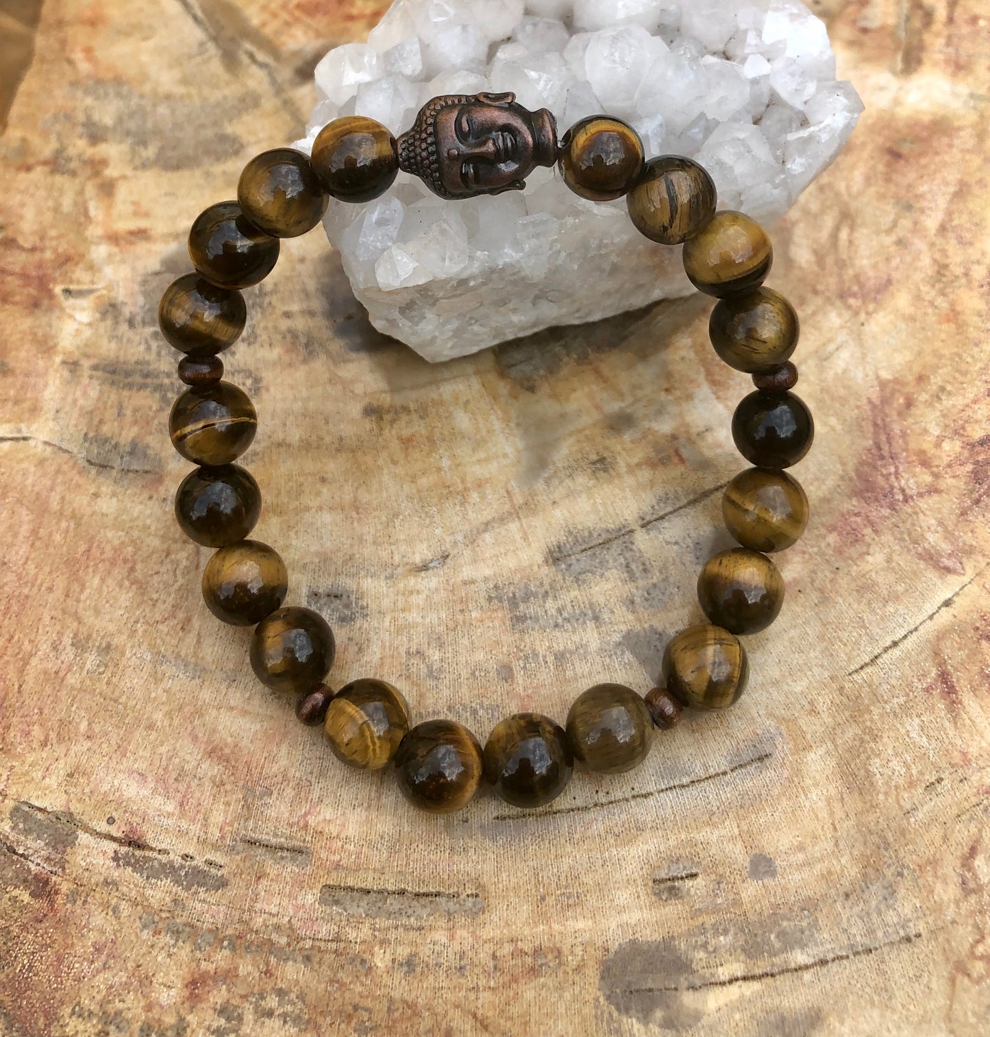 Tiger Eye & Buddha Gemstone Bracelet