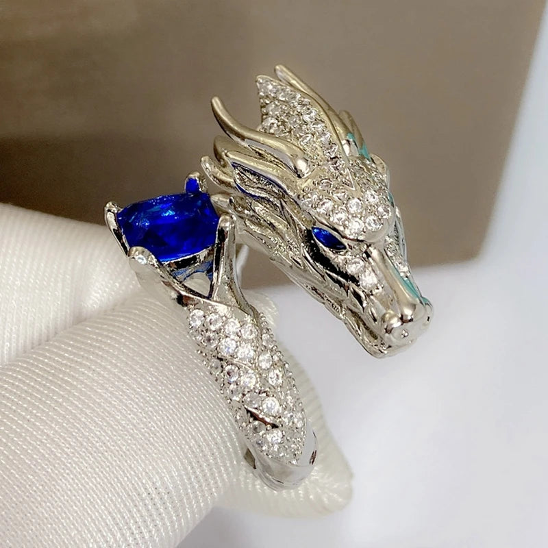 Handcrafted Silver Dragon Rings