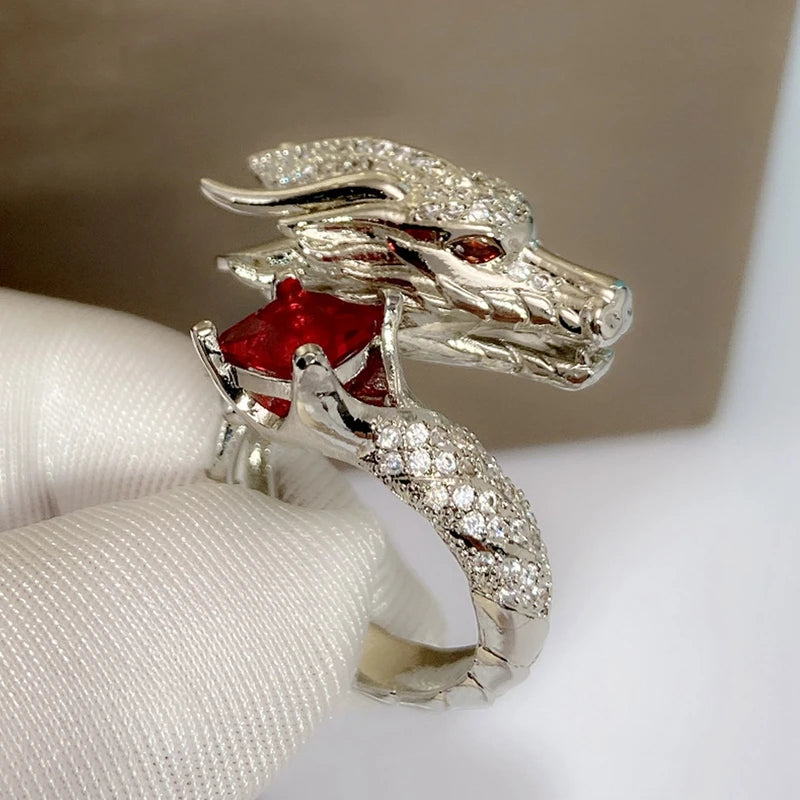 Handcrafted Silver Dragon Rings