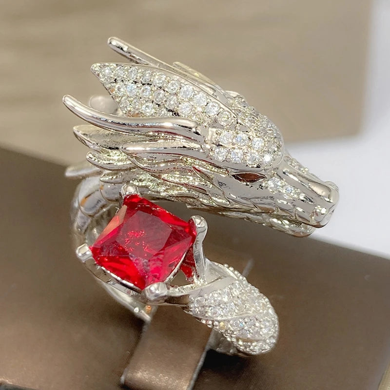 Handcrafted Silver Dragon Rings