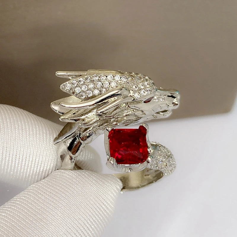 Handcrafted Silver Dragon Rings