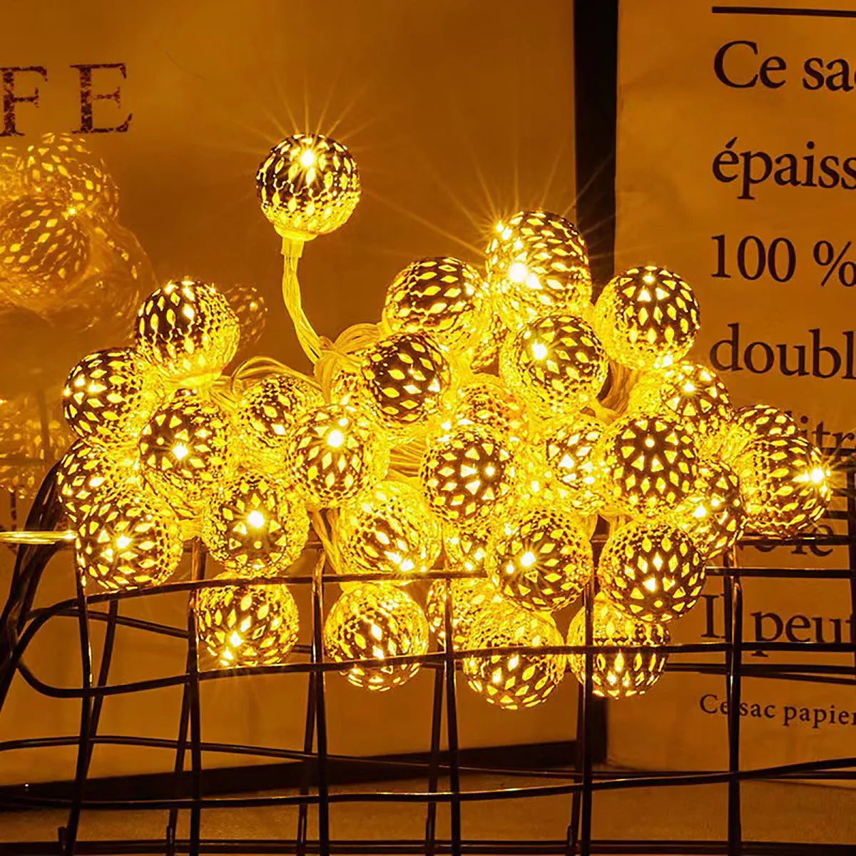Luminous Moroccan Metal Ball Lights