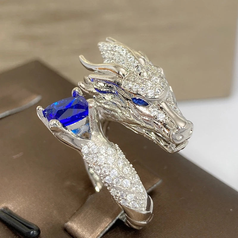 Handcrafted Silver Dragon Rings