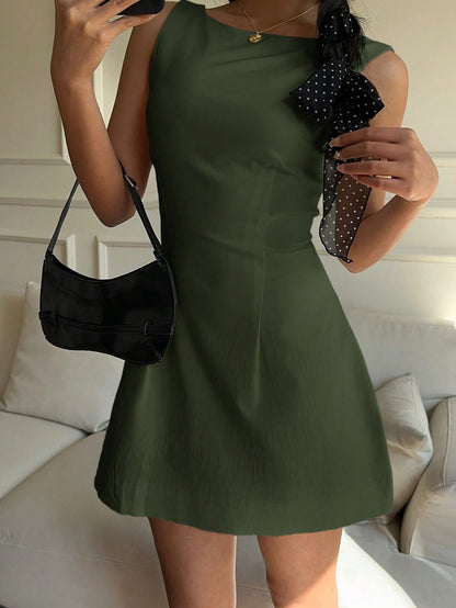 Women Summer Solid Zipper Front Casual Versatile Jumper Dress White Dresses,Summer Dresses For Women,Tea Party Dress,White Graduation Dress,Business Casual Woman