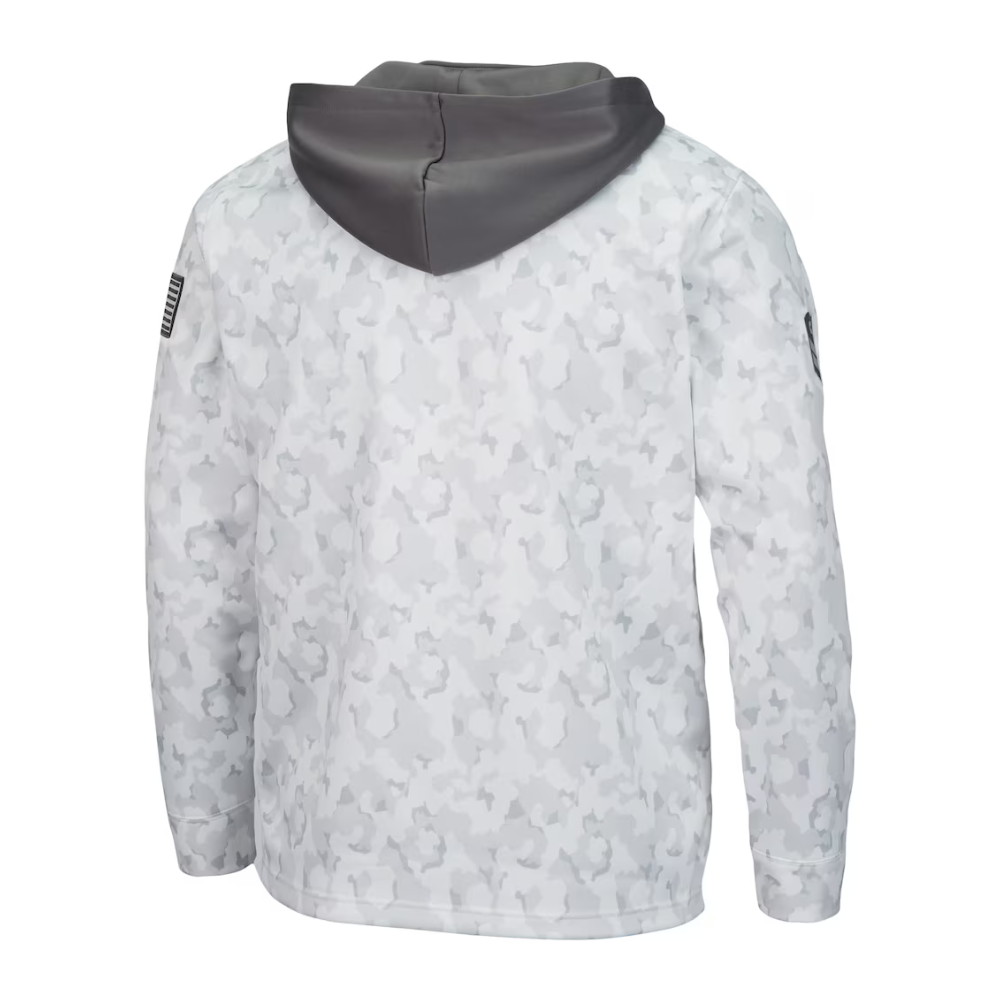 Alabama Crimson Tide Colosseum OHT Quarter Zip Hoodie for Men Arctic Camo Performance College Fan Wear