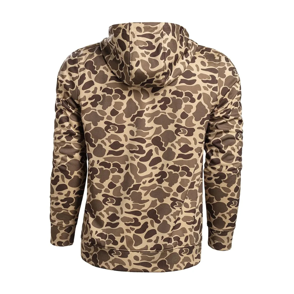 VORTEX Core Logo Performance Camo Hoodie for Men Lightweight Waterfowl Pattern Outdoor Casual Wear