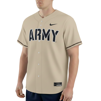 Army Black Knights Nike Replica Full Button Baseball Jersey College Fan Game Day Casual Wear