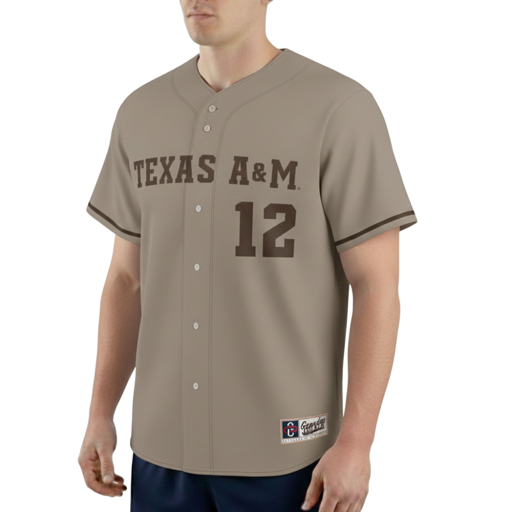 Texas A&M Aggies GameDay Greats Corps of Cadets Lightweight Baseball Jersey College Fan Casual Wear