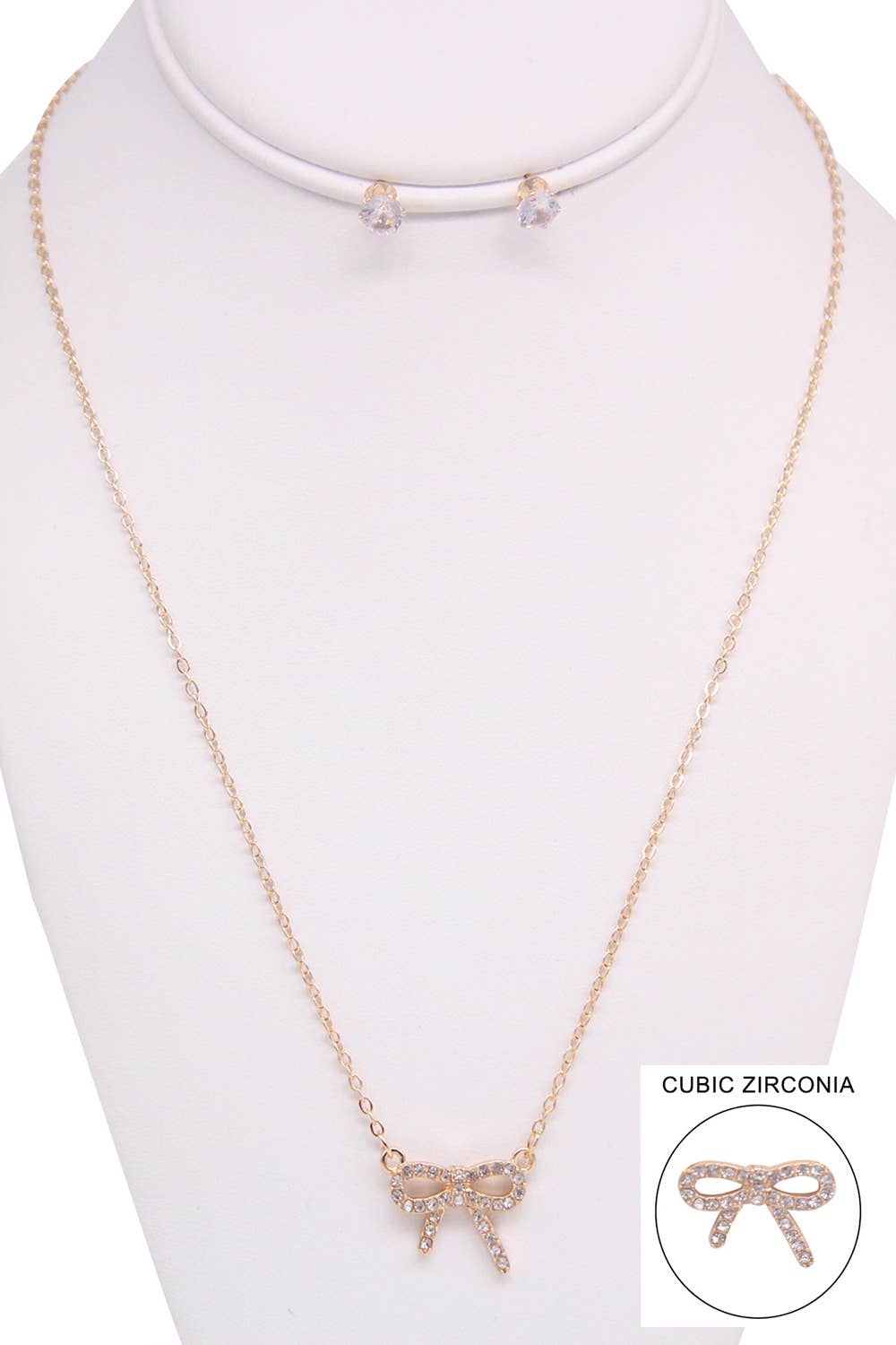 PRETTY BOW PENDANT NECKLACE SET