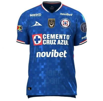 Pirma Men’s Cruz Azul Home Jersey 25/26 Champion 9 with Patches (Blue)