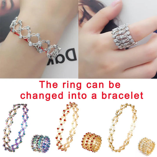 2 In 1 New Creative Magic Stretchable Ring Bracelet For Women